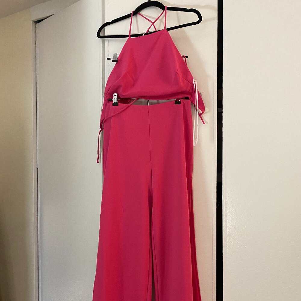 Lulu's Two Piece Jumpsuit, Pink, Size S - Picture 5 of 8